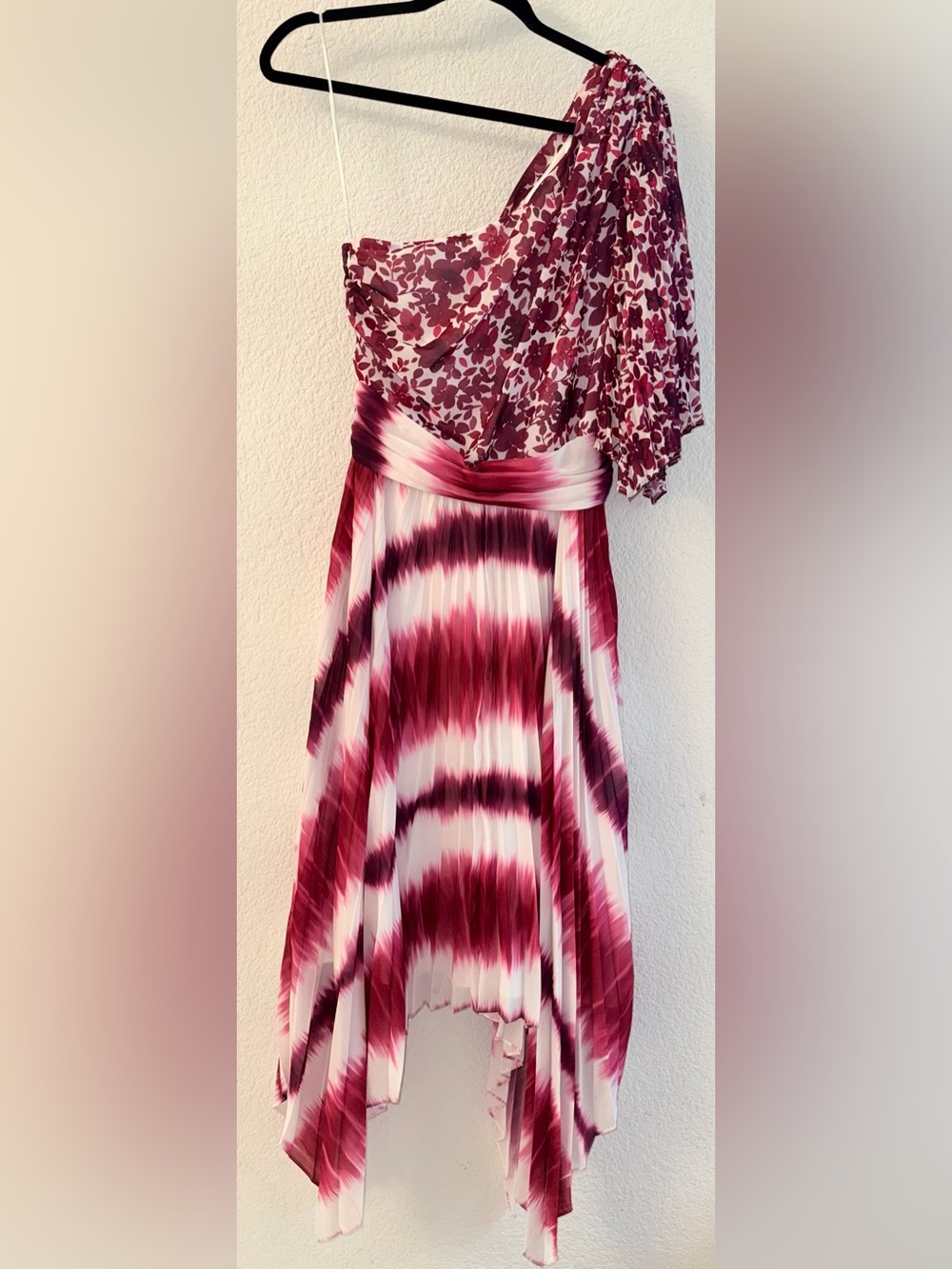 AMUR Women’s Saanvi One-Shoulder Chiffon Midi Dress, Size 4